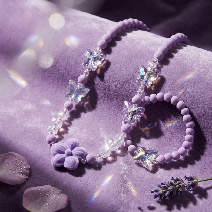 Kids Pastel Beaded Necklace And Bracelet Set